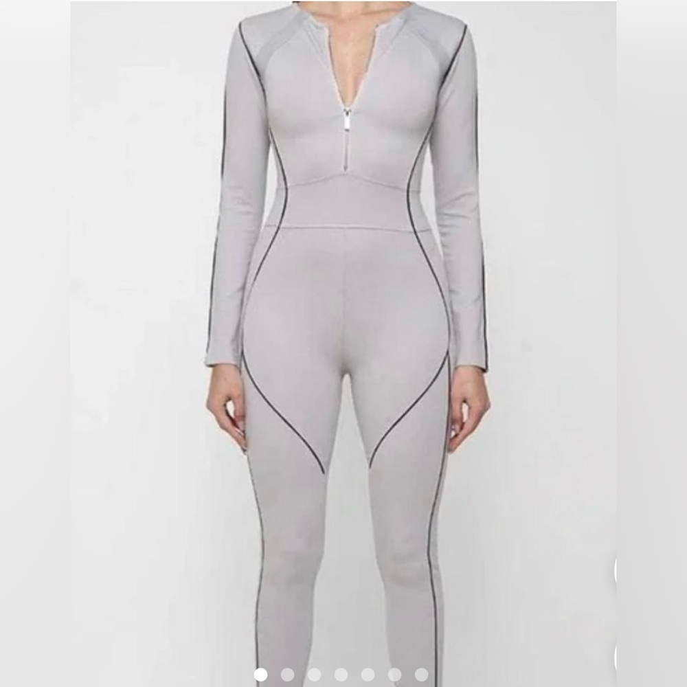 Gray contour jumpsuit